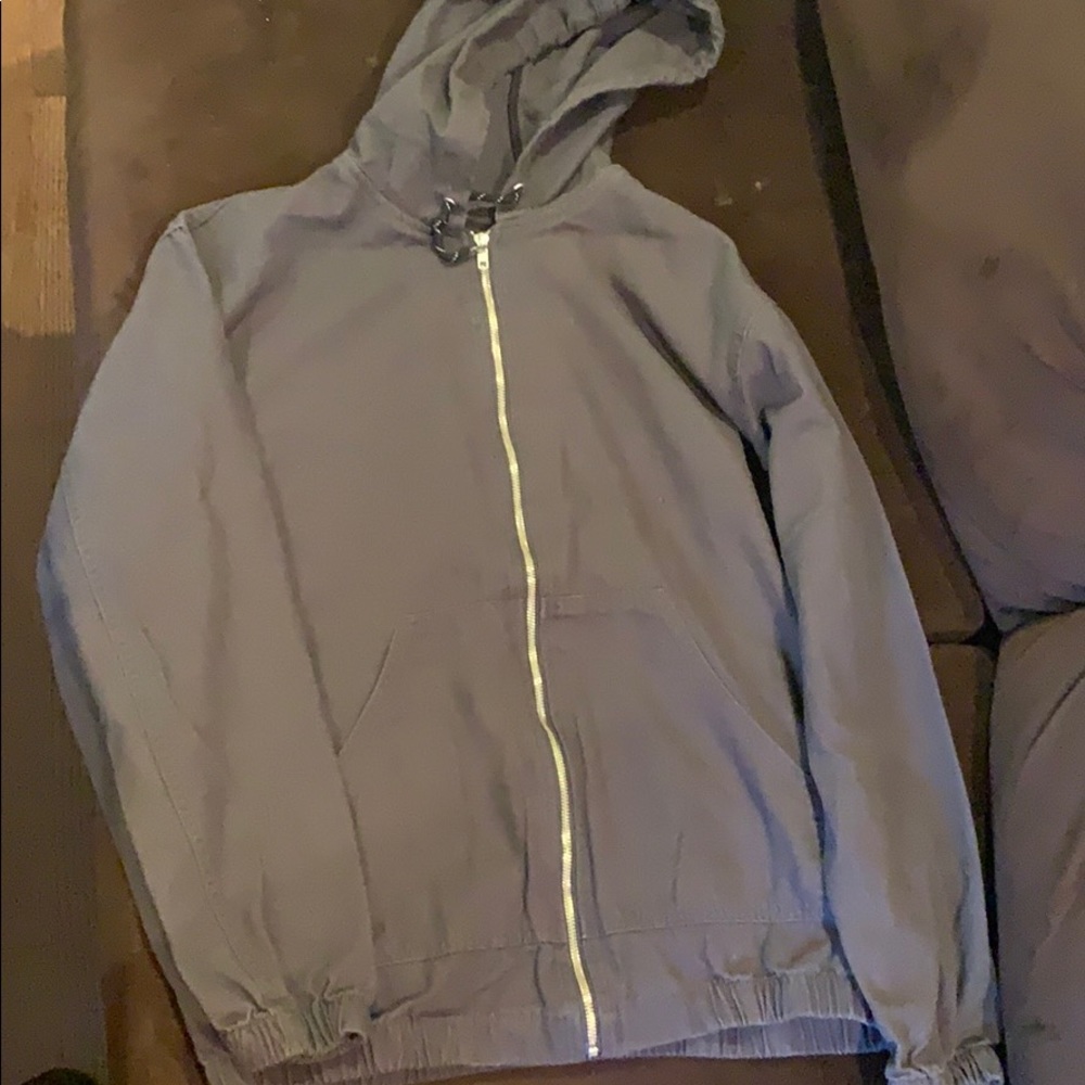 Mens Urban Outfitters BDG Charcoal Grey Zip Up